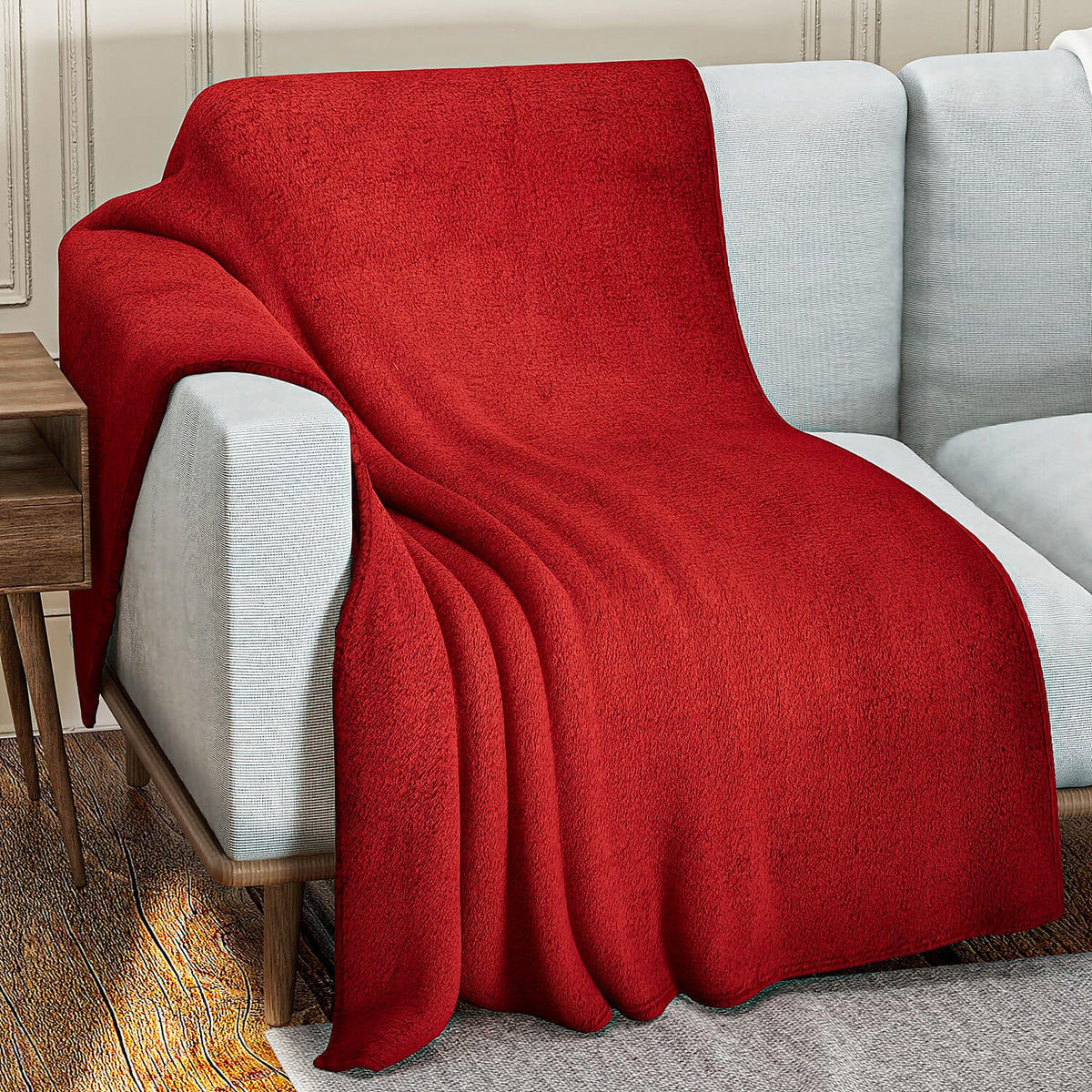 Double Sided Sherpa Luxe Blanket (200x150 cm) - Red 7581477 2