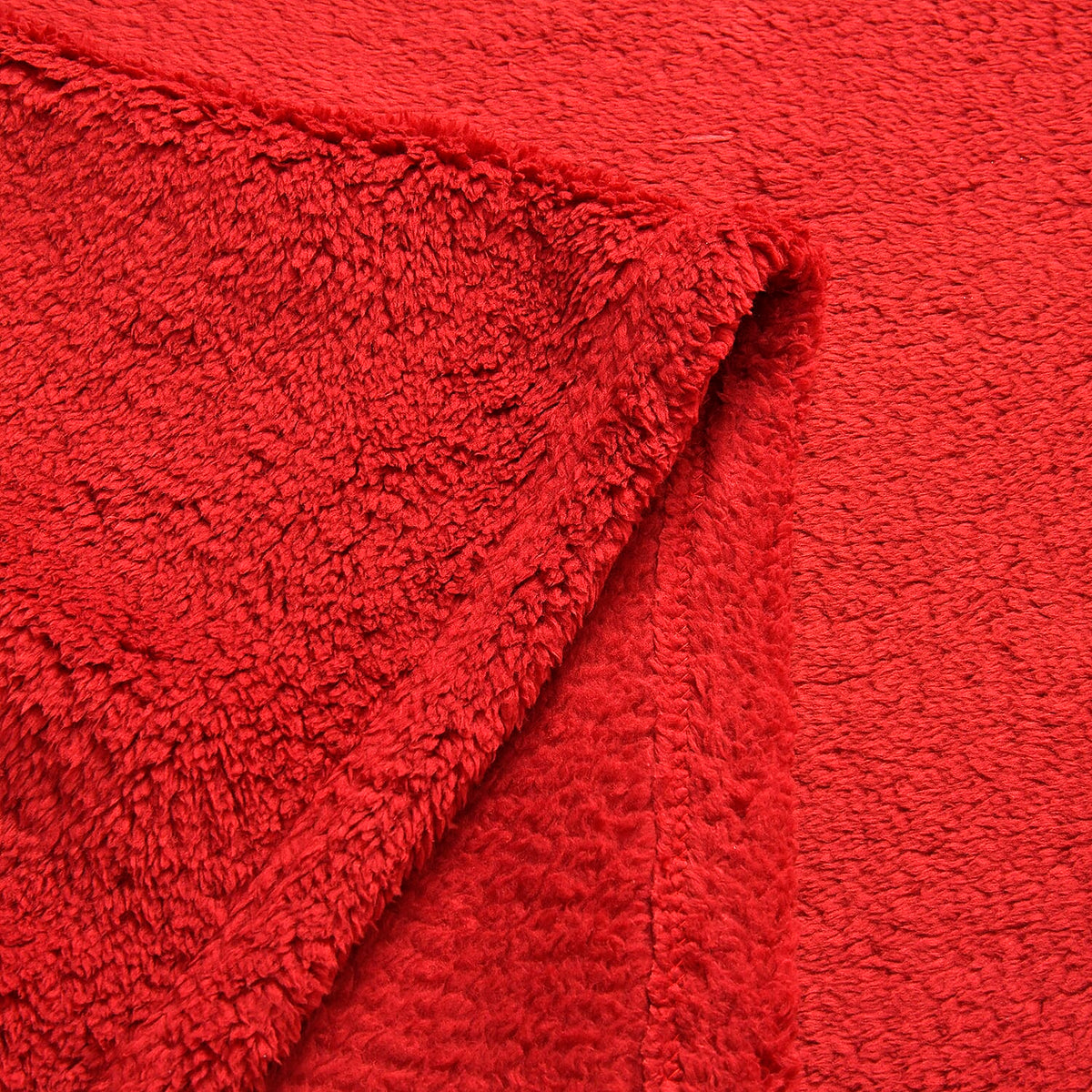 Double Sided Sherpa Luxe Blanket (200x150 cm) - Red 7581477 4
