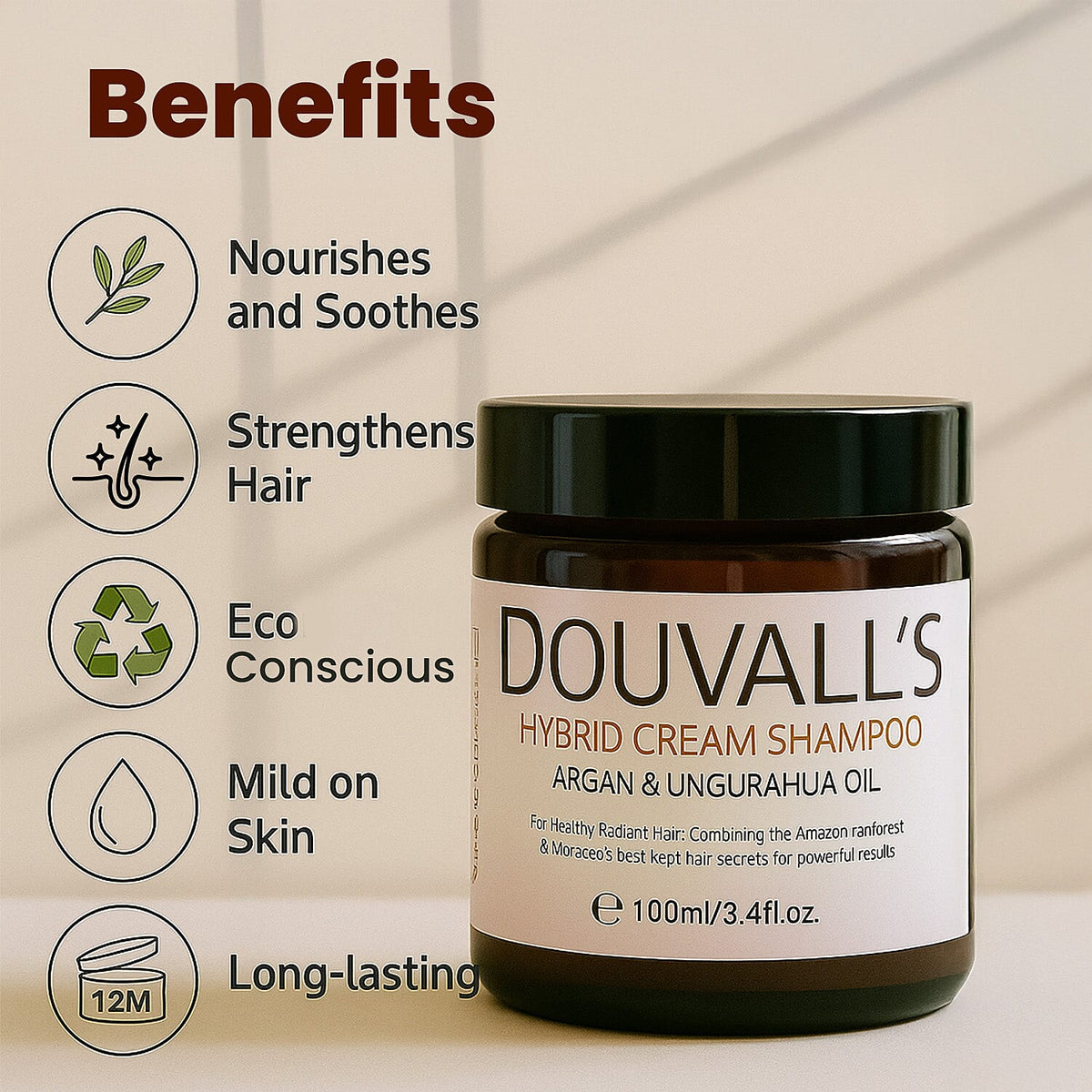 Douvall's Argan Hybrid Cream Shampoo for Hair - 100ml 7970461 2