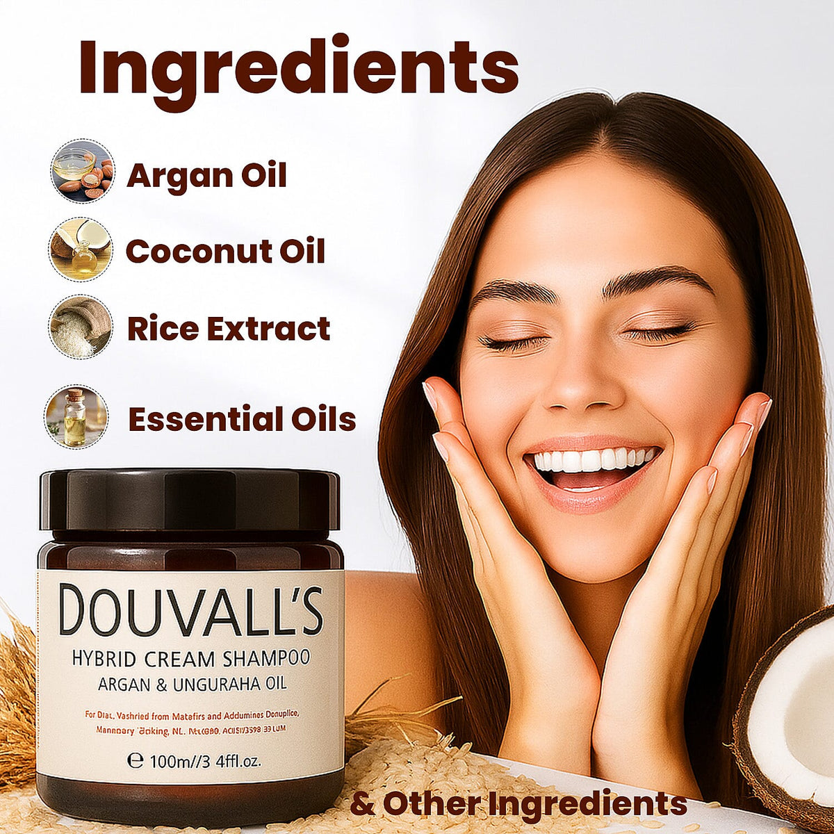 Douvall's Argan Hybrid Cream Shampoo for Hair - 100ml 7970461 4