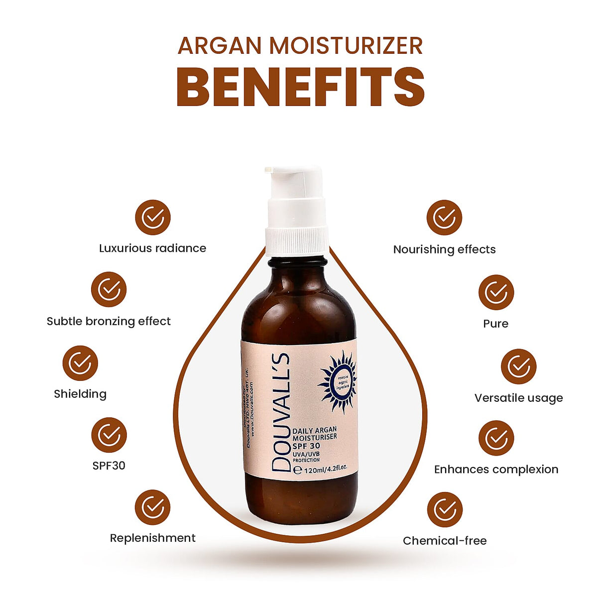 Douvalls - SPF30 Argan Moisturiser - 120ml 7514779 5
