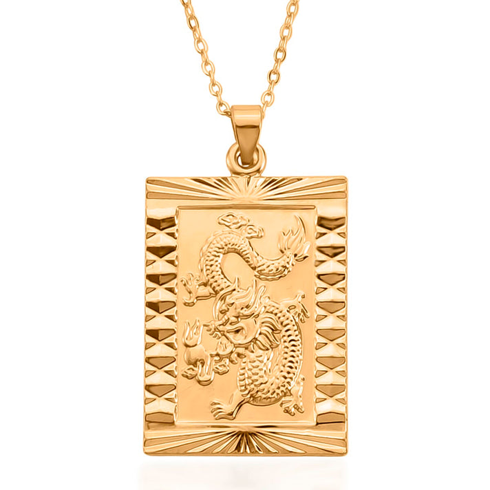 Dragon Emblem Necklace (Size - 20+2 Ext) in Yellow Gold Tone 8561230 1
