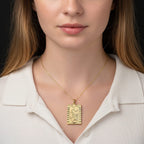 Dragon Emblem Necklace (Size - 20-2 Ext) in Yellow Gold Tone