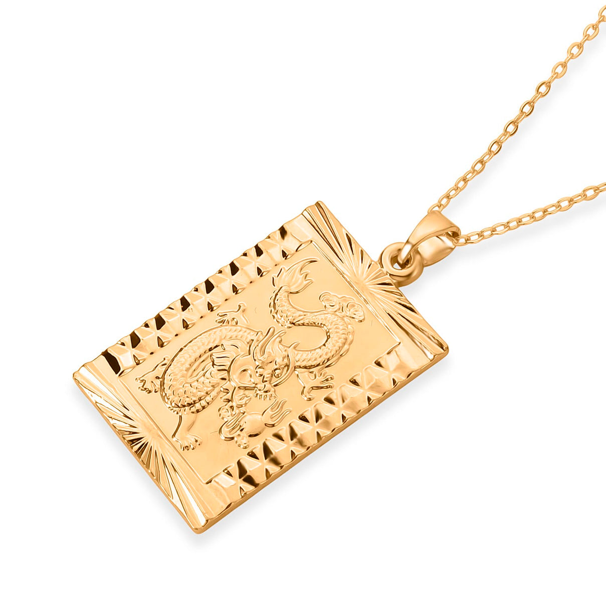 Dragon Emblem Necklace (Size - 20-2 Ext) in Yellow Gold Tone 8561230 3