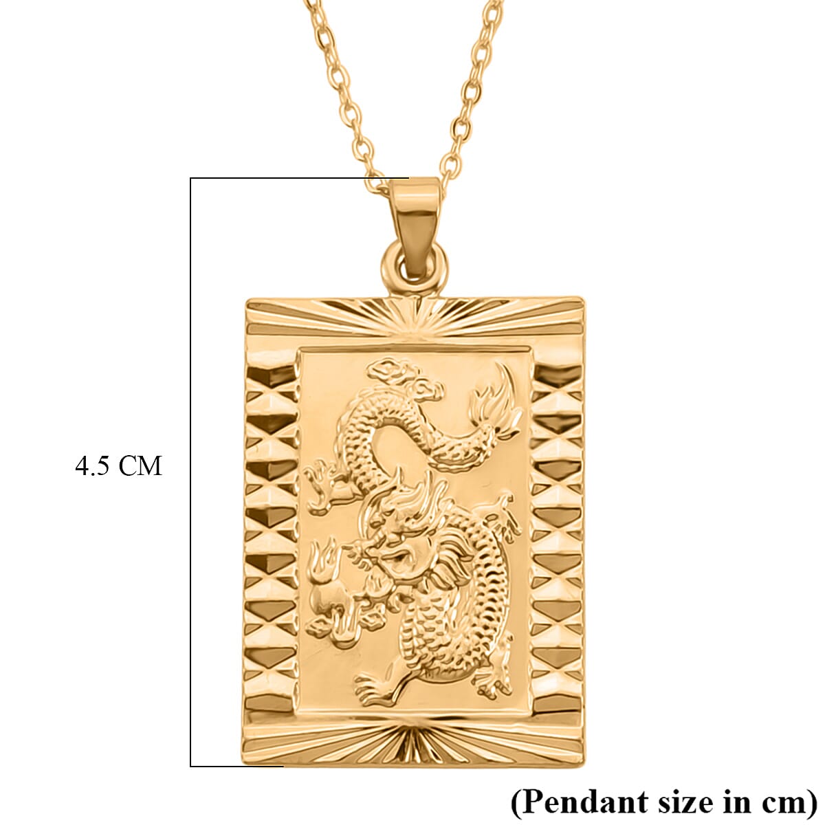 Dragon Emblem Necklace (Size - 20-2 Ext) in Yellow Gold Tone 8561230 6