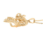 Dragon Pendant with Chain (Size 17 - 1.5 Ext) in Yellow Gold Plated