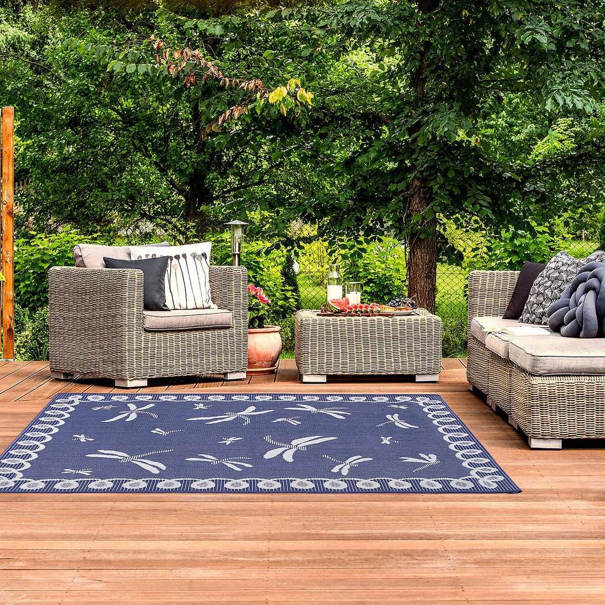 Dragonfly Woven Outdoor Rug Blue (Size 120x170) 7798654 2
