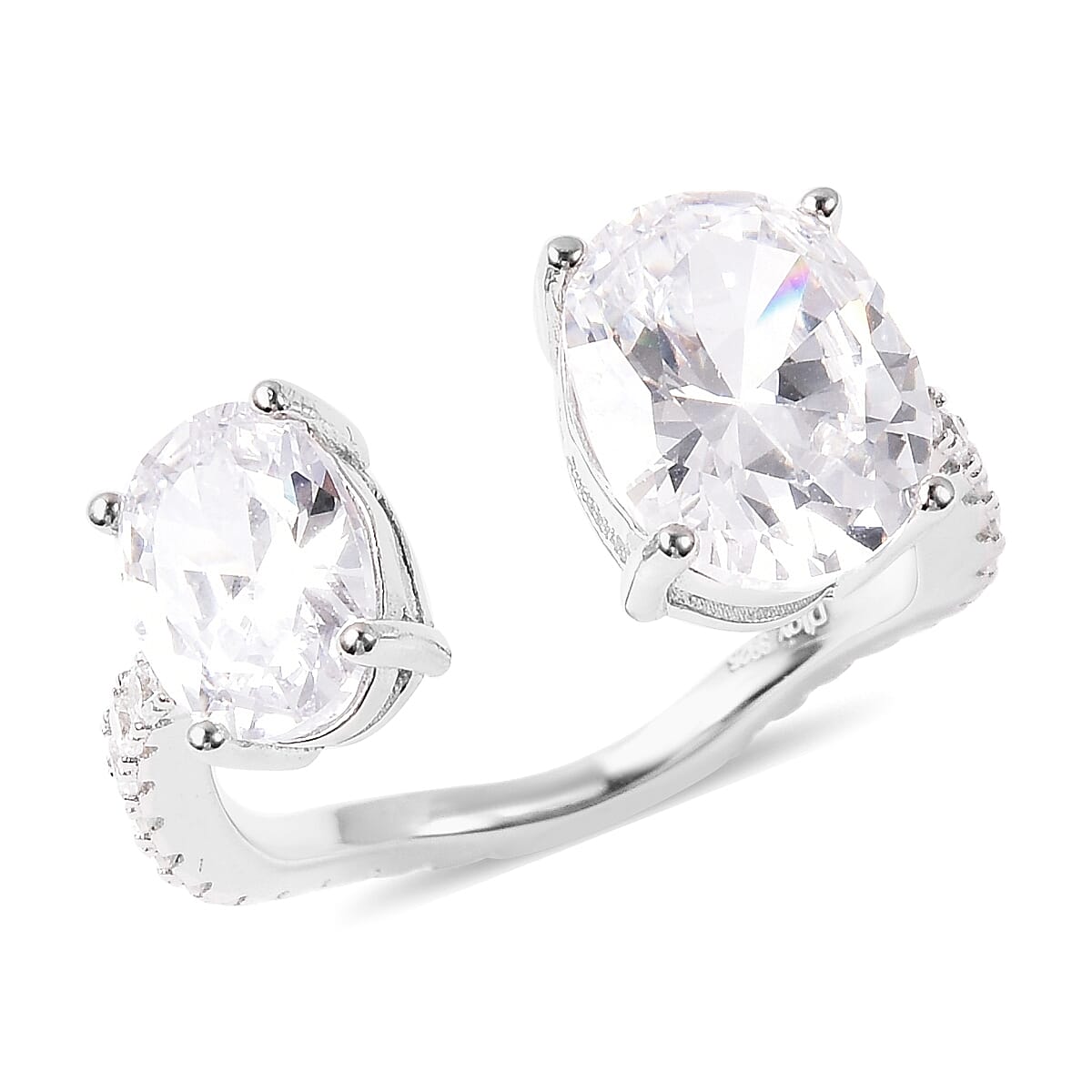 Dreamy and Radiant Ring with White Crystals in Sterling Silver 3696533 0