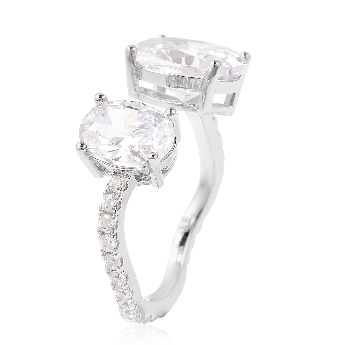 Dreamy and Radiant Ring with White Crystals in Sterling Silver 3696533 2