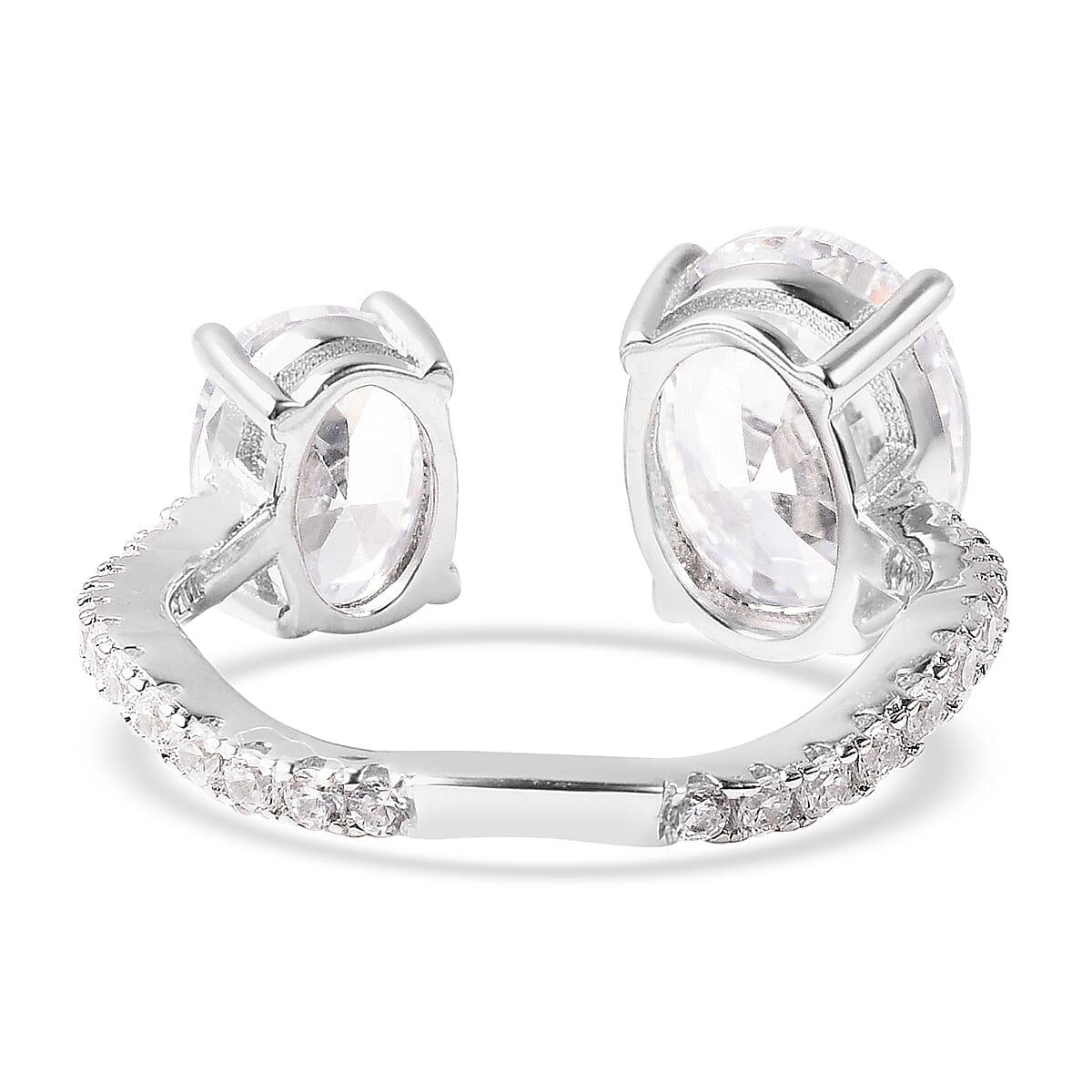 Dreamy and Radiant Ring with White Crystals in Sterling Silver 3696533 3
