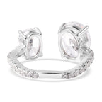 Simulated Diamond Ring in Rhodium Overlay Sterling Silver