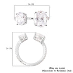 Simulated Diamond Ring in Rhodium Overlay Sterling Silver