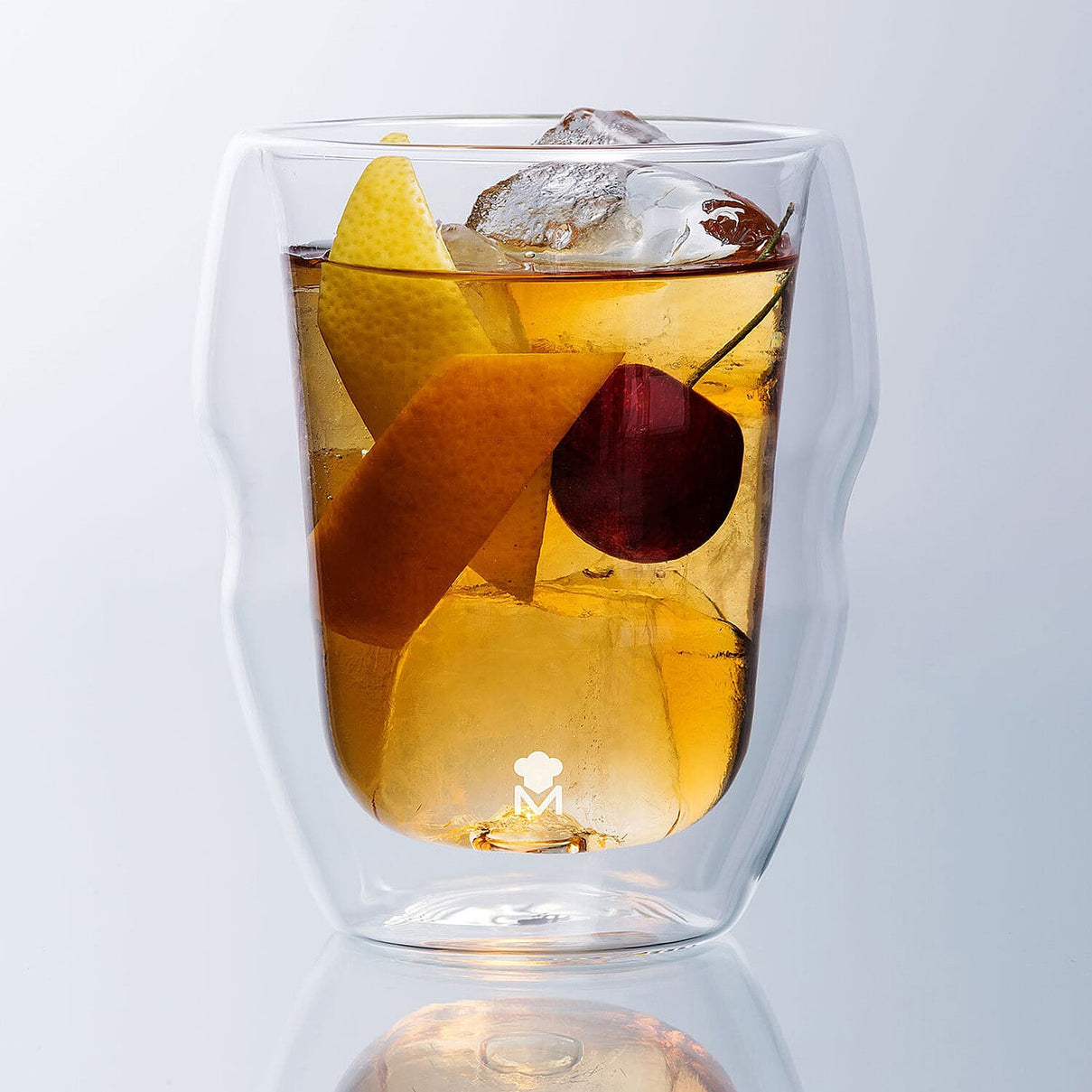 MasterPro Set of 2 Double Wall Borosilicate Rock Glass - 380ml 7803555 1