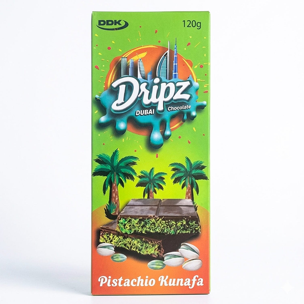 Dripz Dubai Pistachio Kunafa Chocolate (120g). 8363841 0