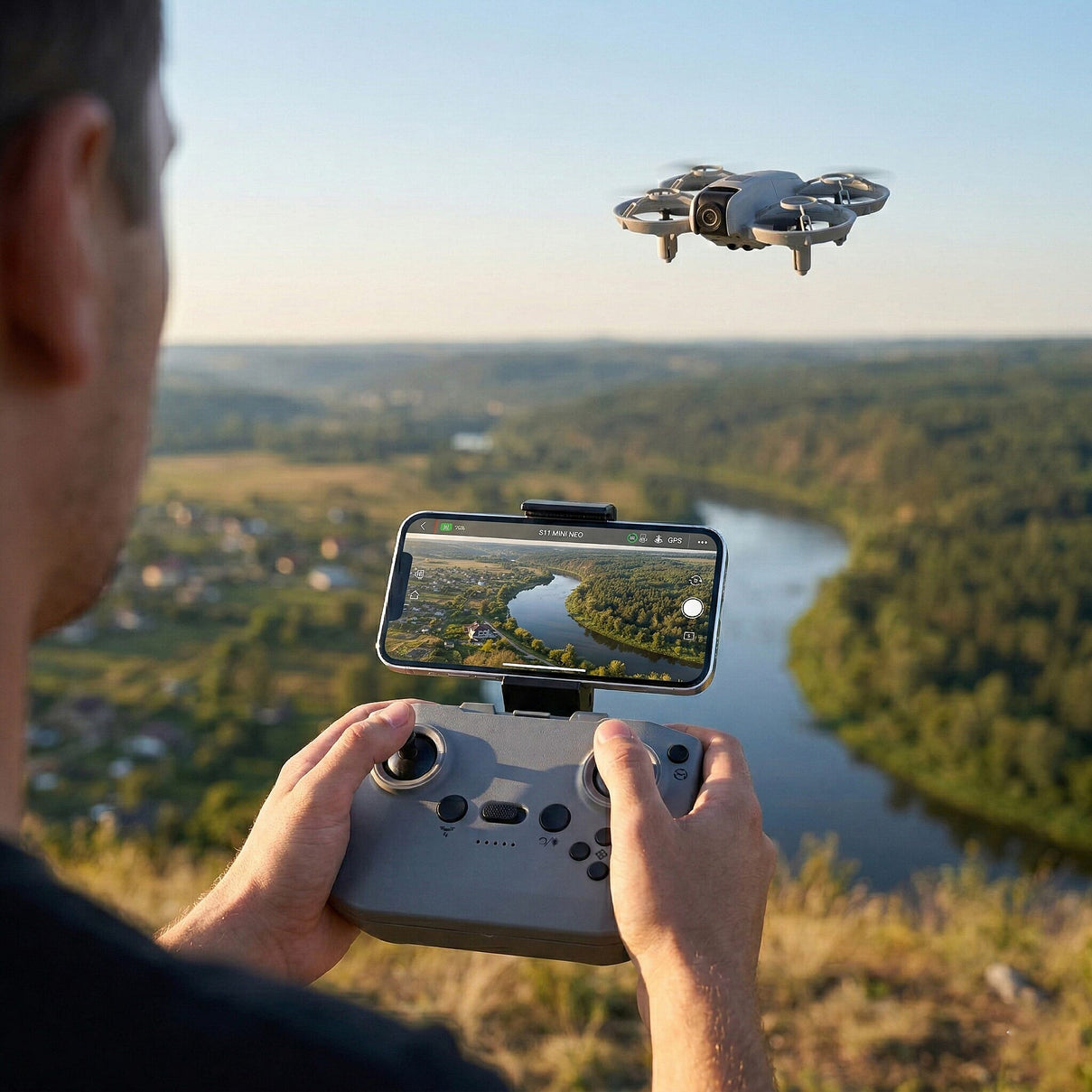 Mini Aerial Drone with Dual-Camera &amp; Obstacle Avoidance for Indoor, Outdoor Flying - Grey V32529801 4