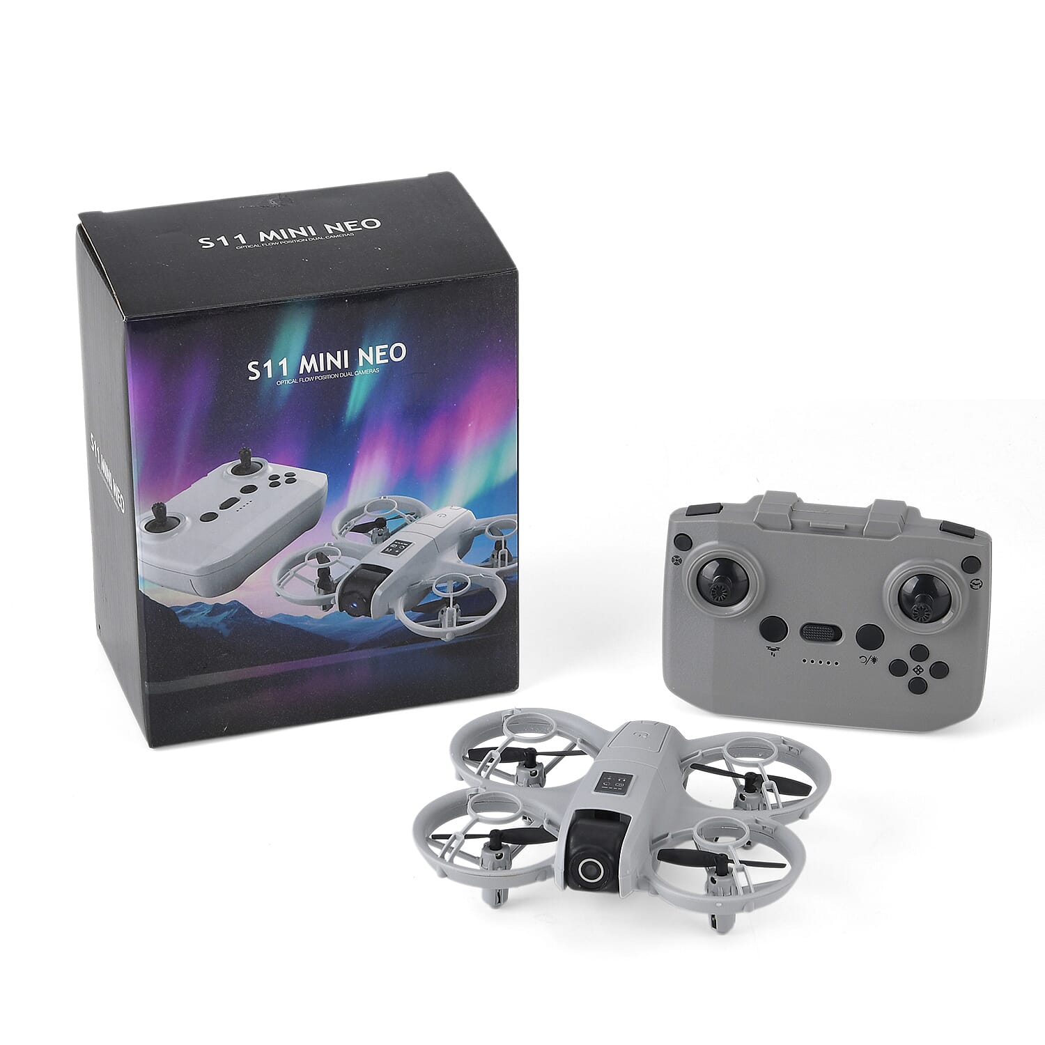 Mini Aerial Drone with Dual-Camera &amp; Obstacle Avoidance for Indoor, Outdoor Flying - Grey V32529801 8