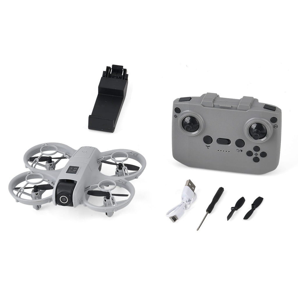 Mini Aerial Drone with Dual-Camera and Remote Control - Grey