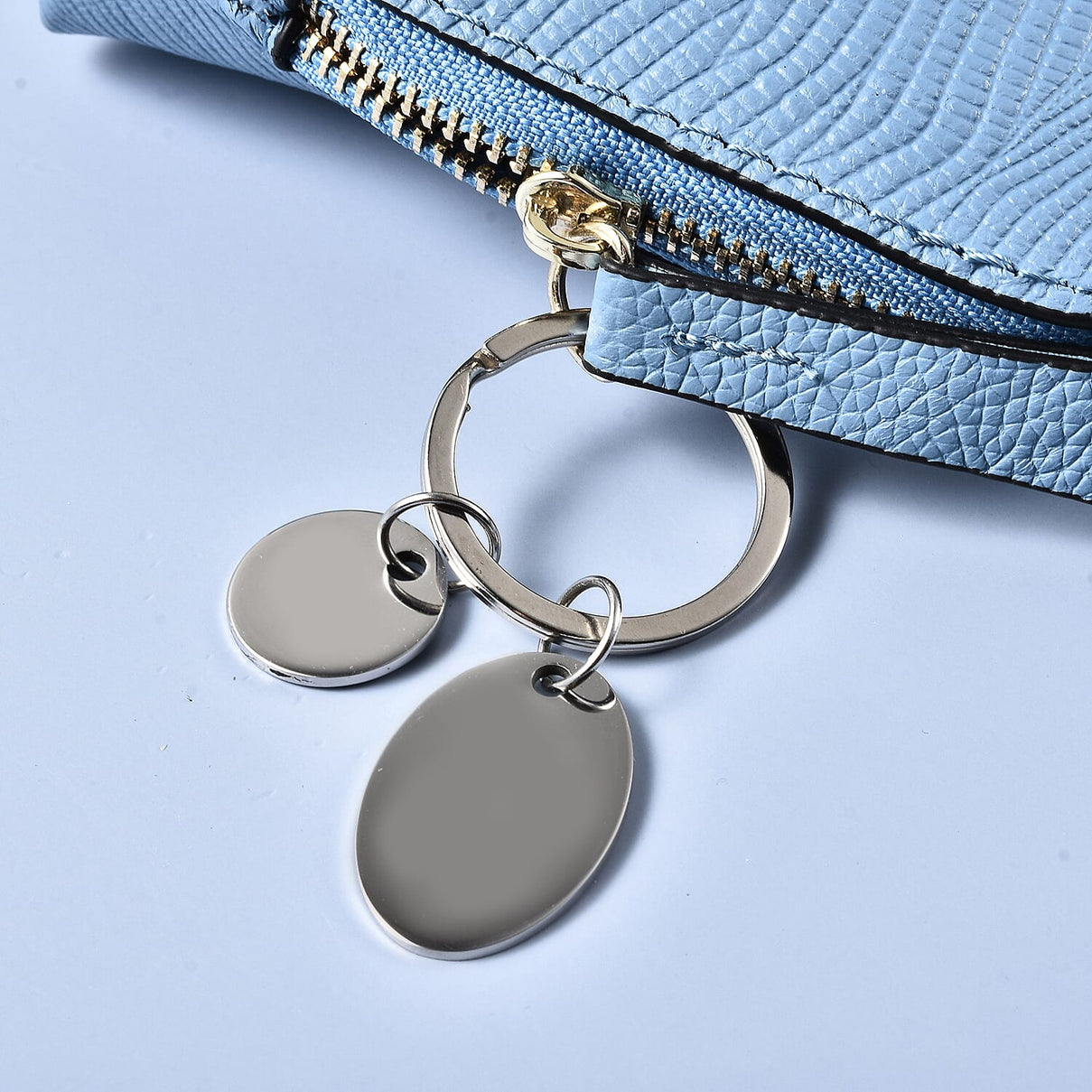 Dual Oval Shape Keychain with Quote in Silver Tone 6239151 0