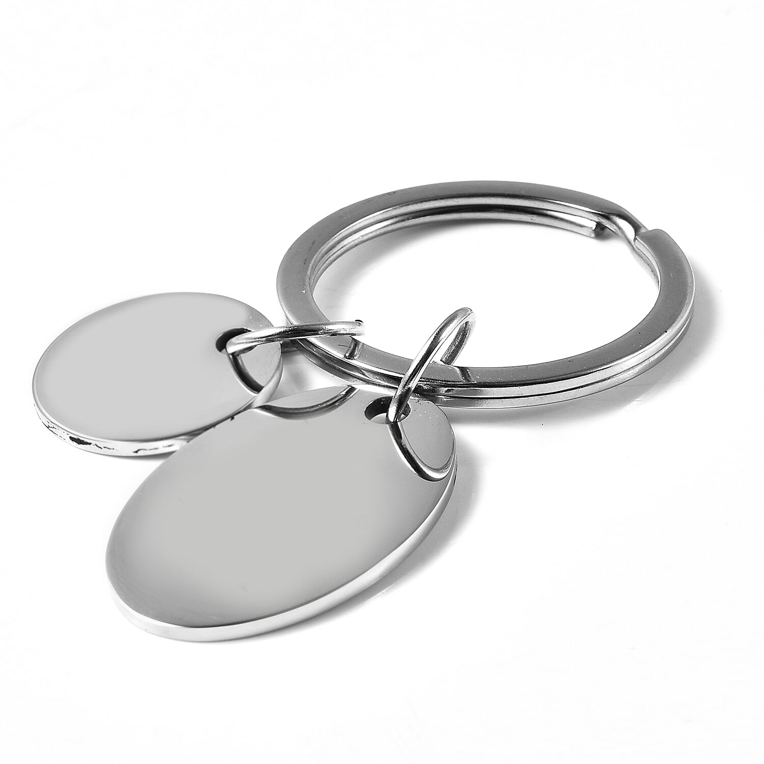 Dual Oval Shape Keychain with Quote in Silver Tone 6239151 5