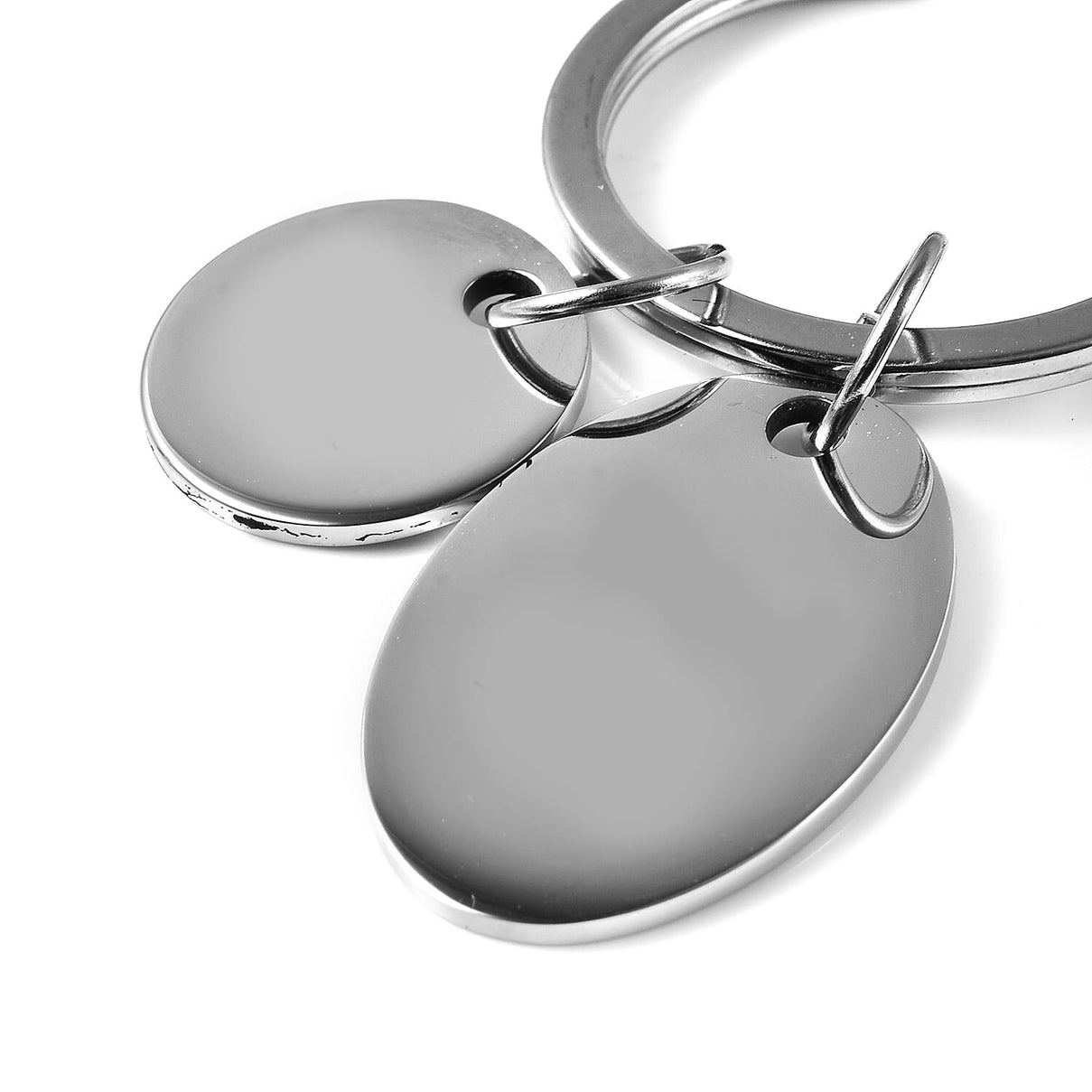 Dual Oval Shape Keychain with Quote in Silver Tone 6239151 6