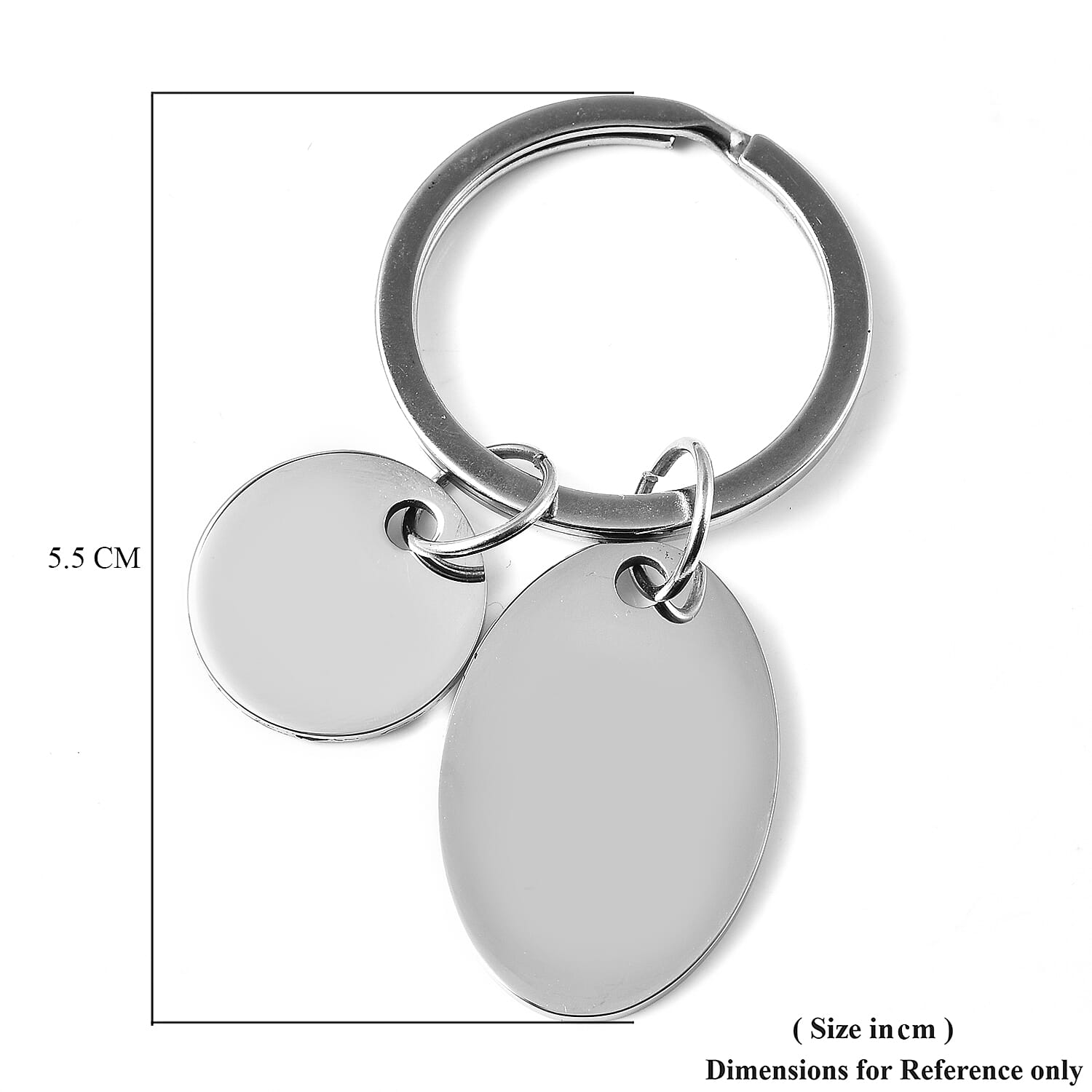Dual Oval Shape Keychain with Quote in Silver Tone 6239151 7