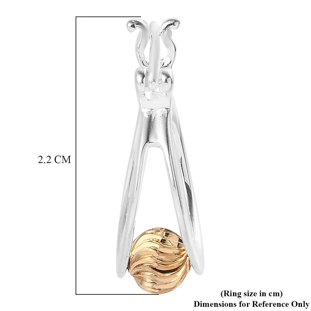 Dual Tone Hoop Earrings in Platinum and Yellow Gold Plated Sterling Silver 3865327 6