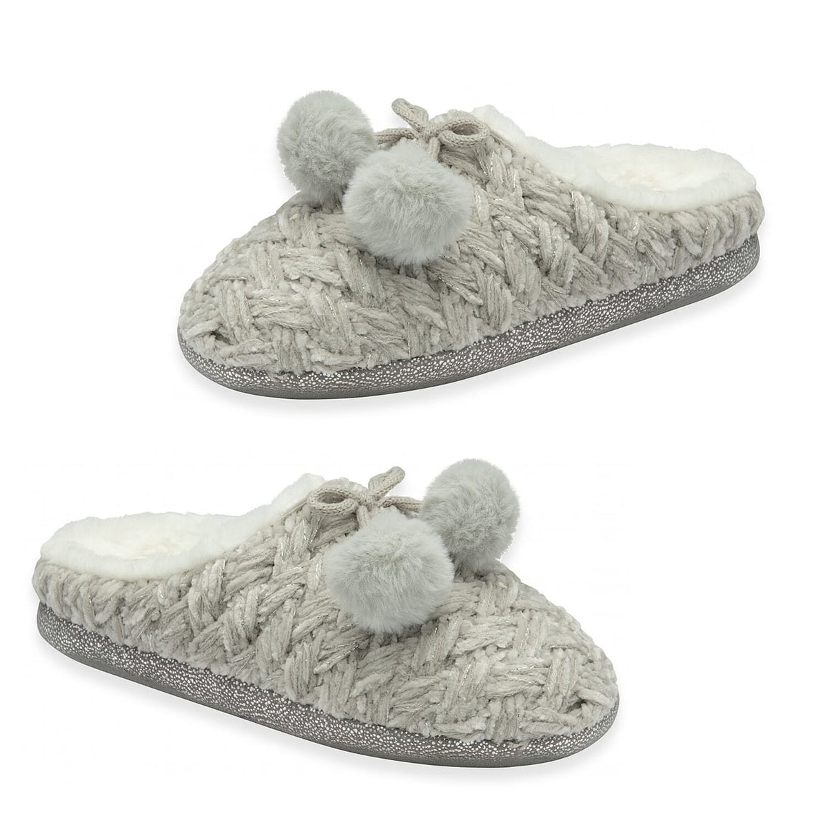 Dunlop Grace Mule Slippers (Size 8) - Grey 8283731 0