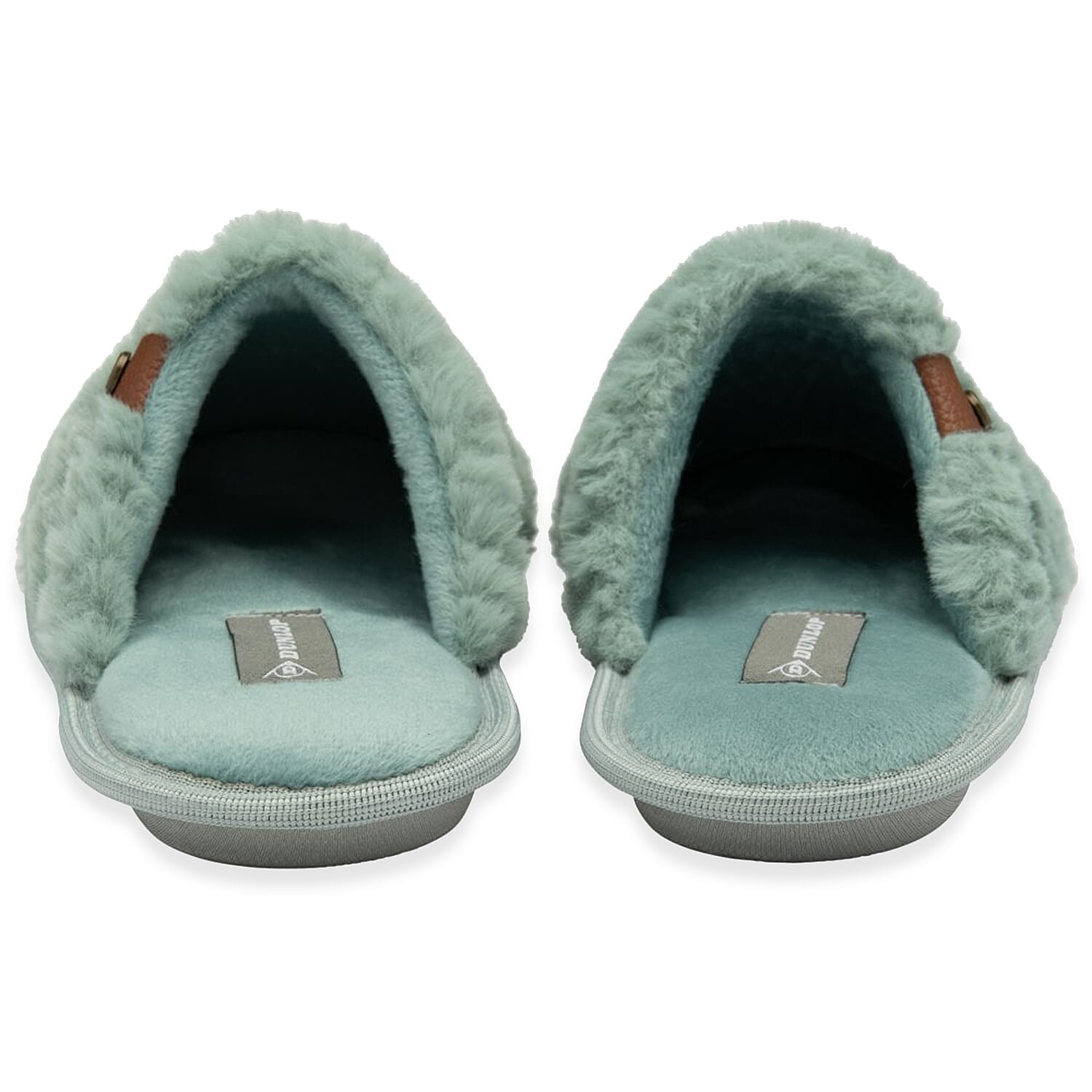 Dunlop Iris Textured Faux Fur Mule Slippers (Size 7) - Green 8283703 2
