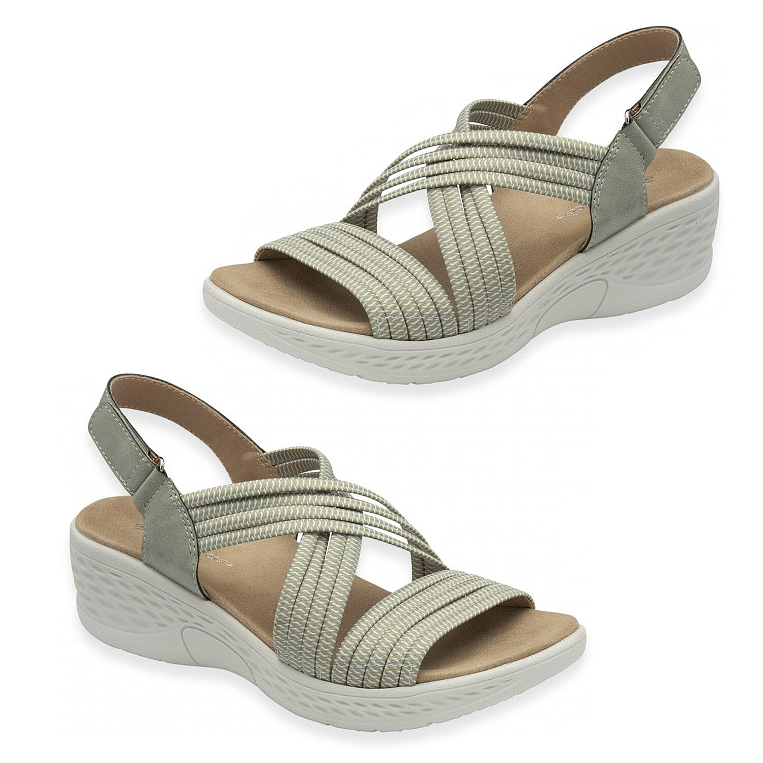 Dunlop Women's Trish Comfortable Wedge Sandal (Size 3) - Sage Green 8227272 3