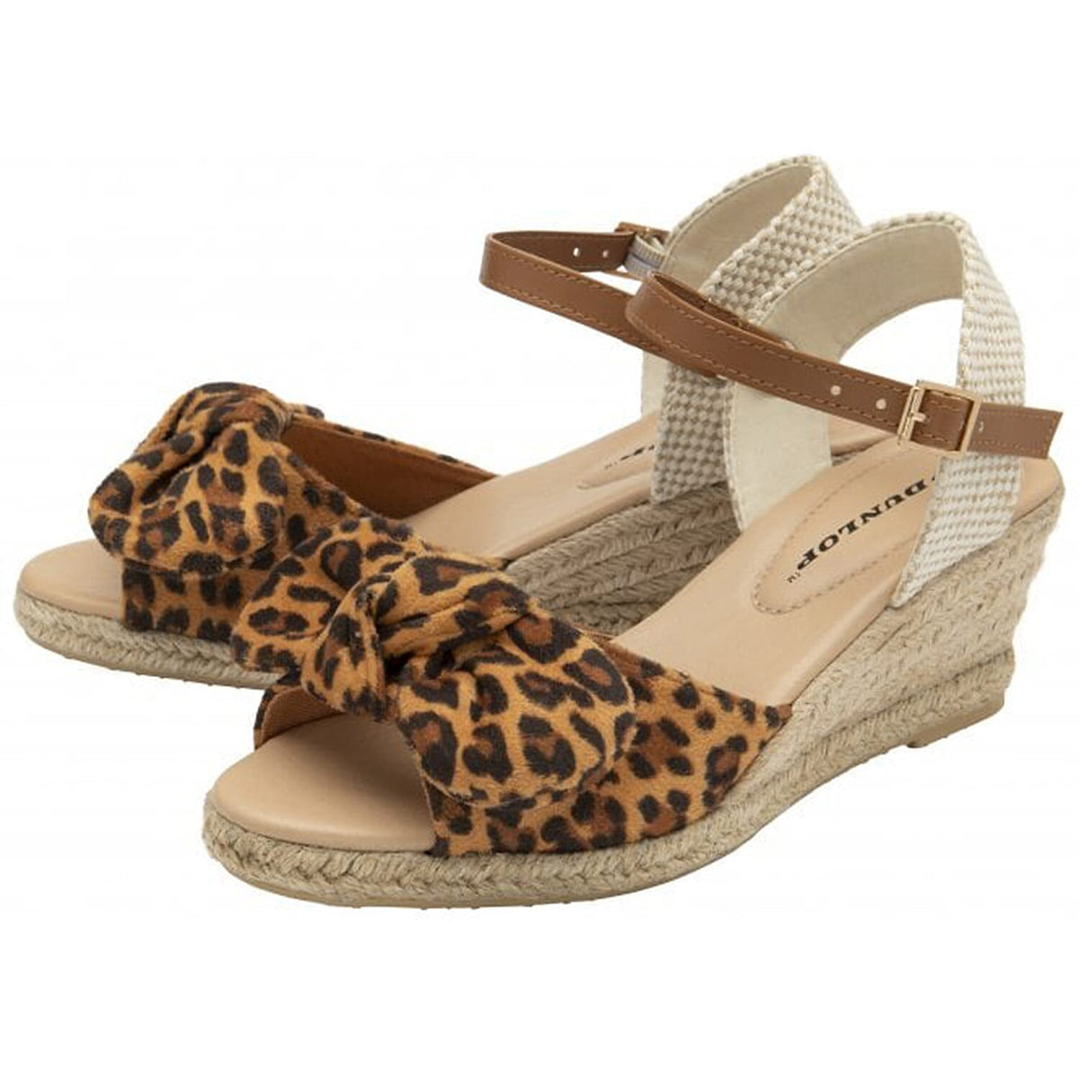 Dunlop Leopard Piper Wedge Open Toe Sandals 7774666 0