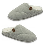 Dunlop Luxurious Uma Fleece Lined Mule Slippers (Size 3) - Grey