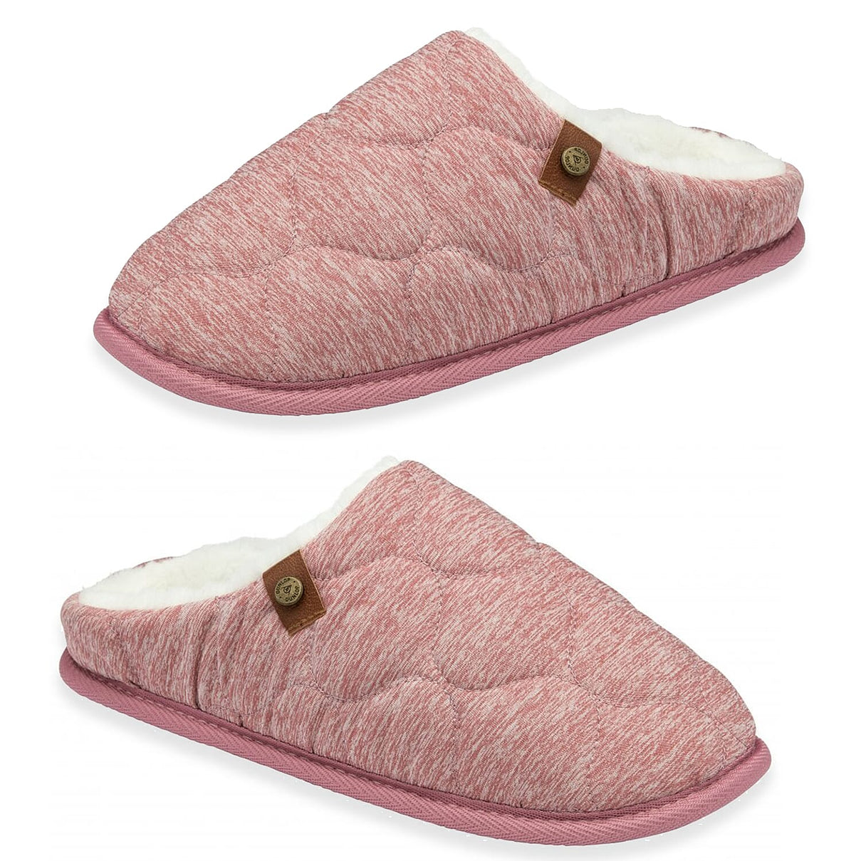 Dunlop Luxurious Uma Fleece Lined Mule Slippers (Size 4) - Pink 8283673 0