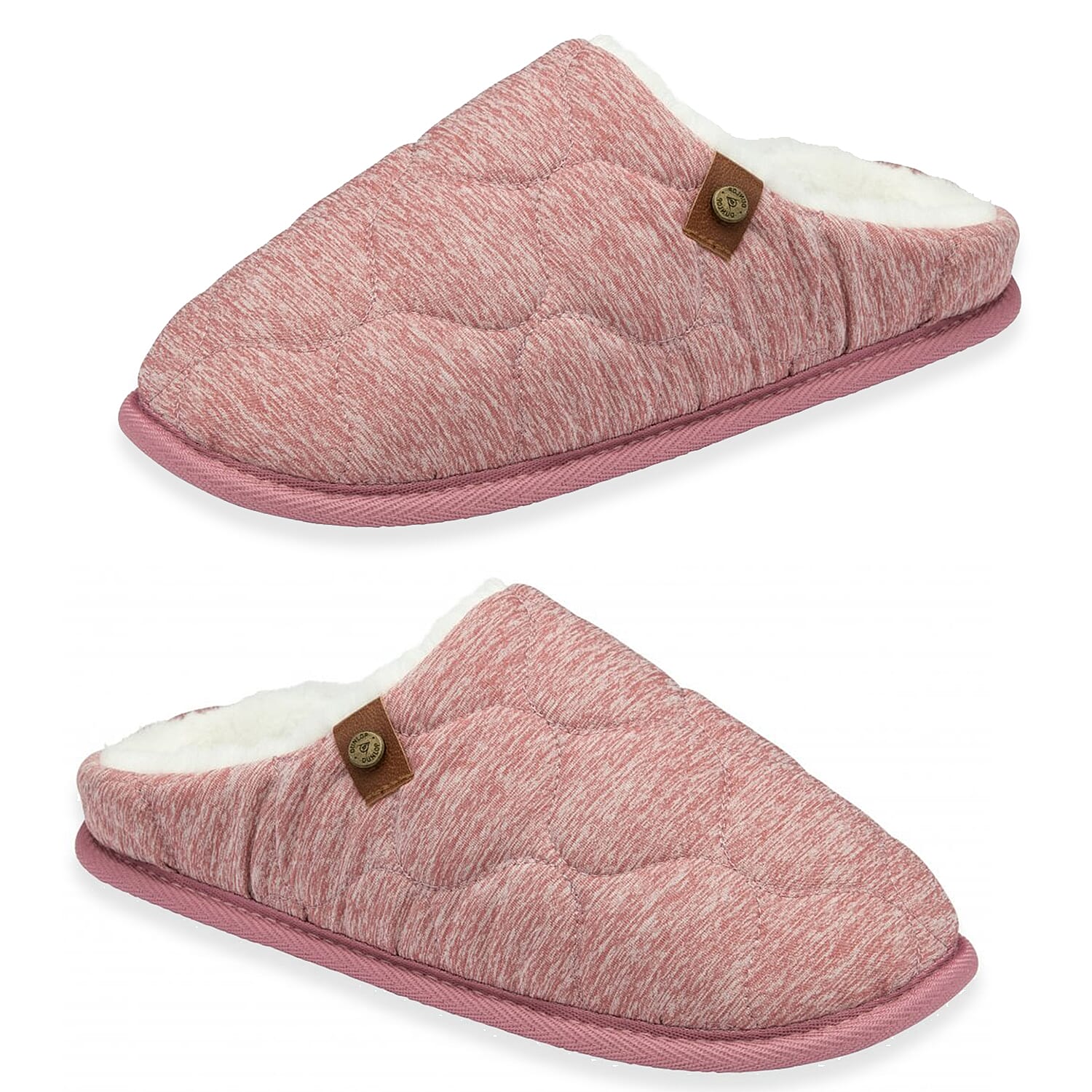Dunlop Luxurious Uma Fleece Lined Mule Slippers (Size 4) - Pink 8283673 0