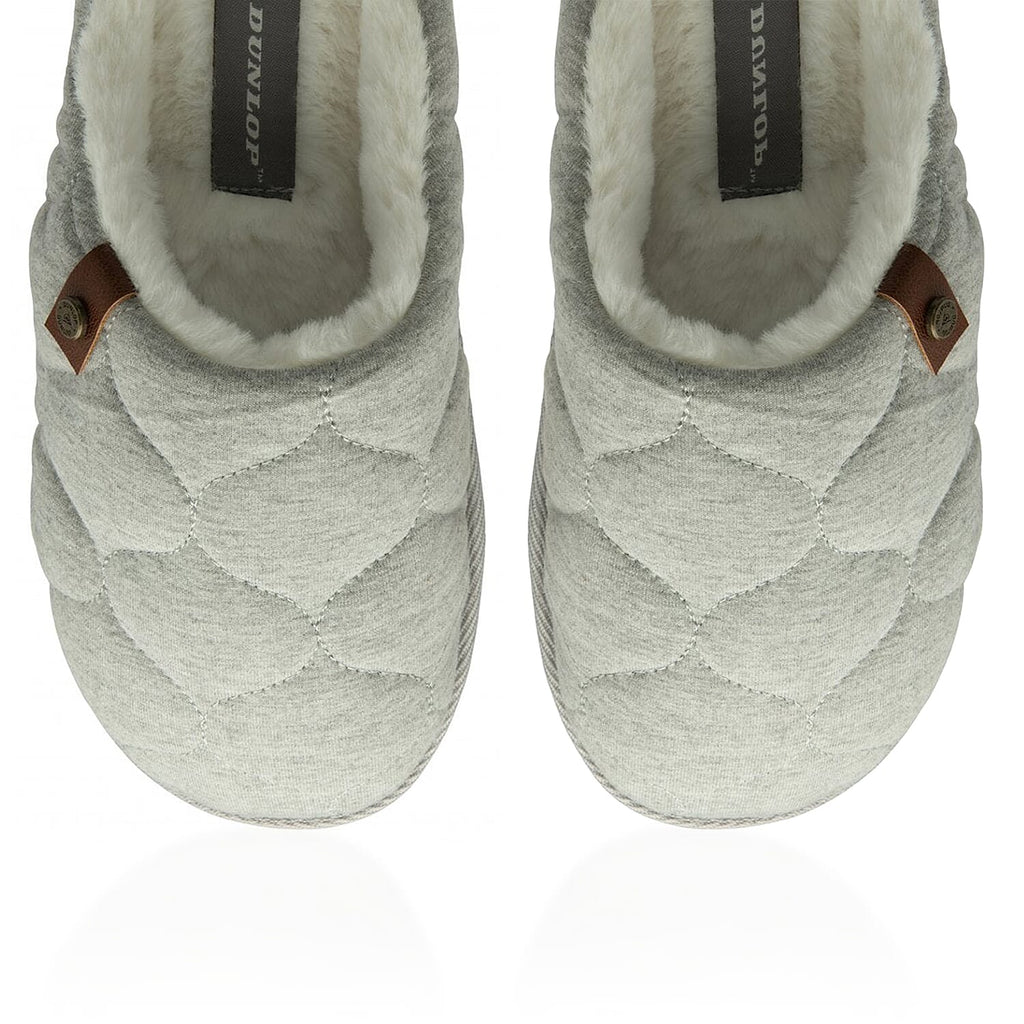 Dunlop Luxurious Uma Fleece Lined Mule Slippers (Size 5) - Grey