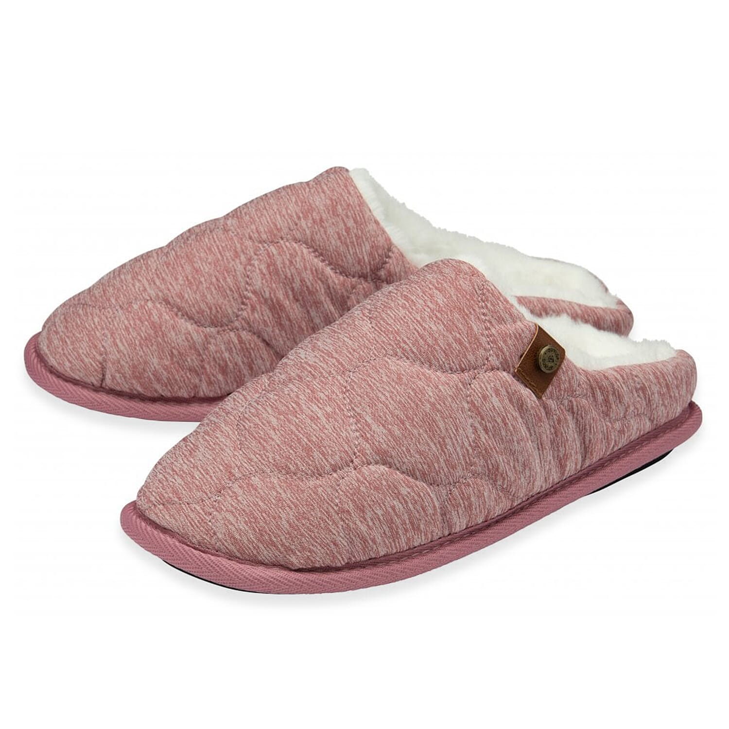Dunlop Luxurious Uma Fleece Lined Mule Slippers (Size 5) - Pink 8283674 1