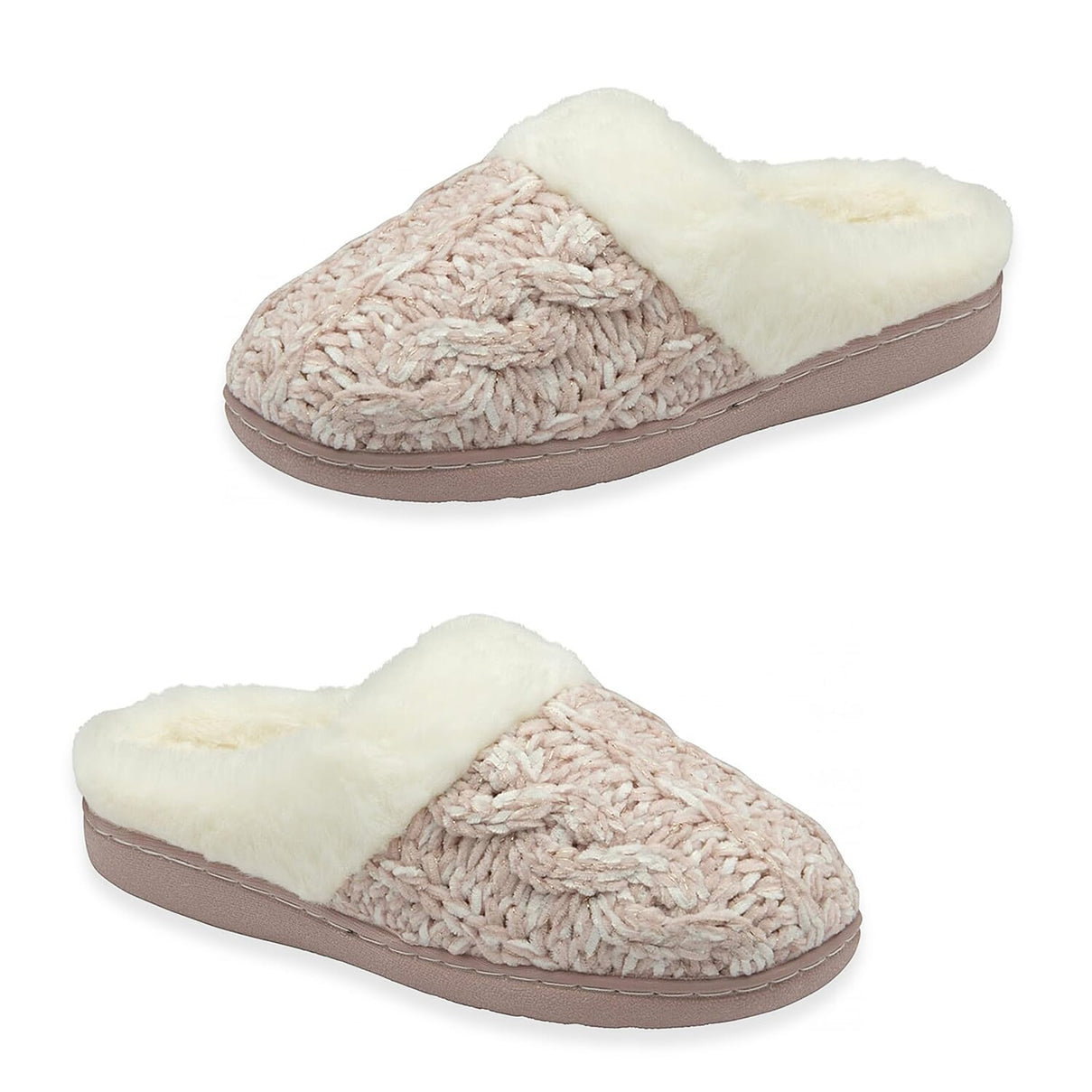 Dunlop Maeve Knitted Mule Slipper (Size 3) - Pink 8283465 0