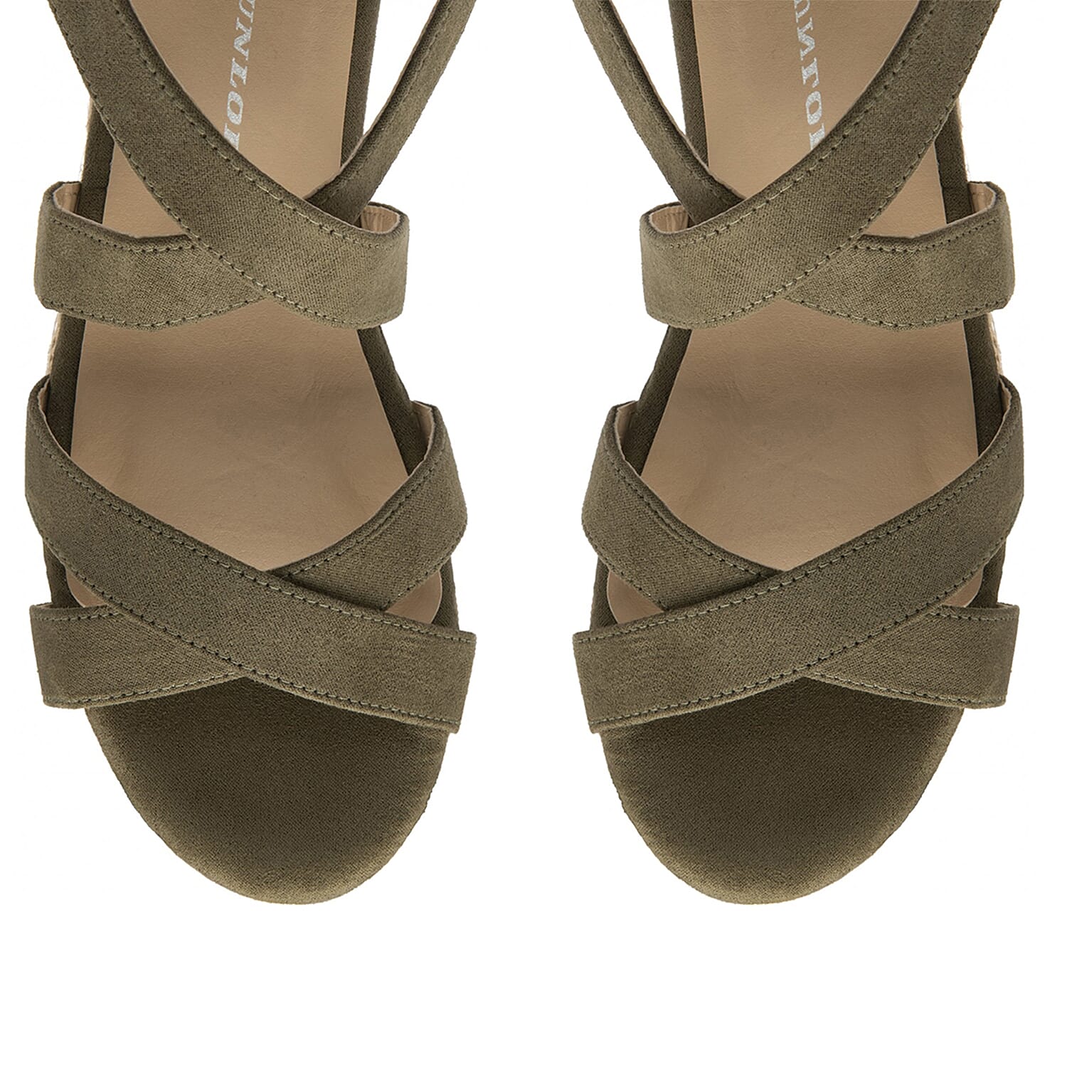 Dunlop Microfibre Portia Wedge Open Toe Sandal (Size 3) - Khaki 7774892 1