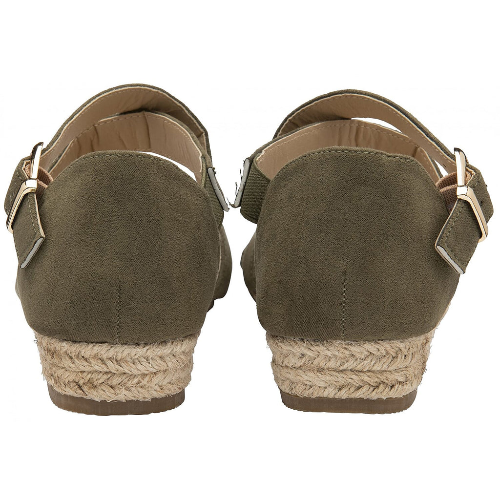 Dunlop Microfibre Portia Wedge Open Toe Sandal (Size 3) - Khaki