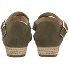 Dunlop Microfibre Portia Wedge Open Toe Sandal (Size 3) - Khaki