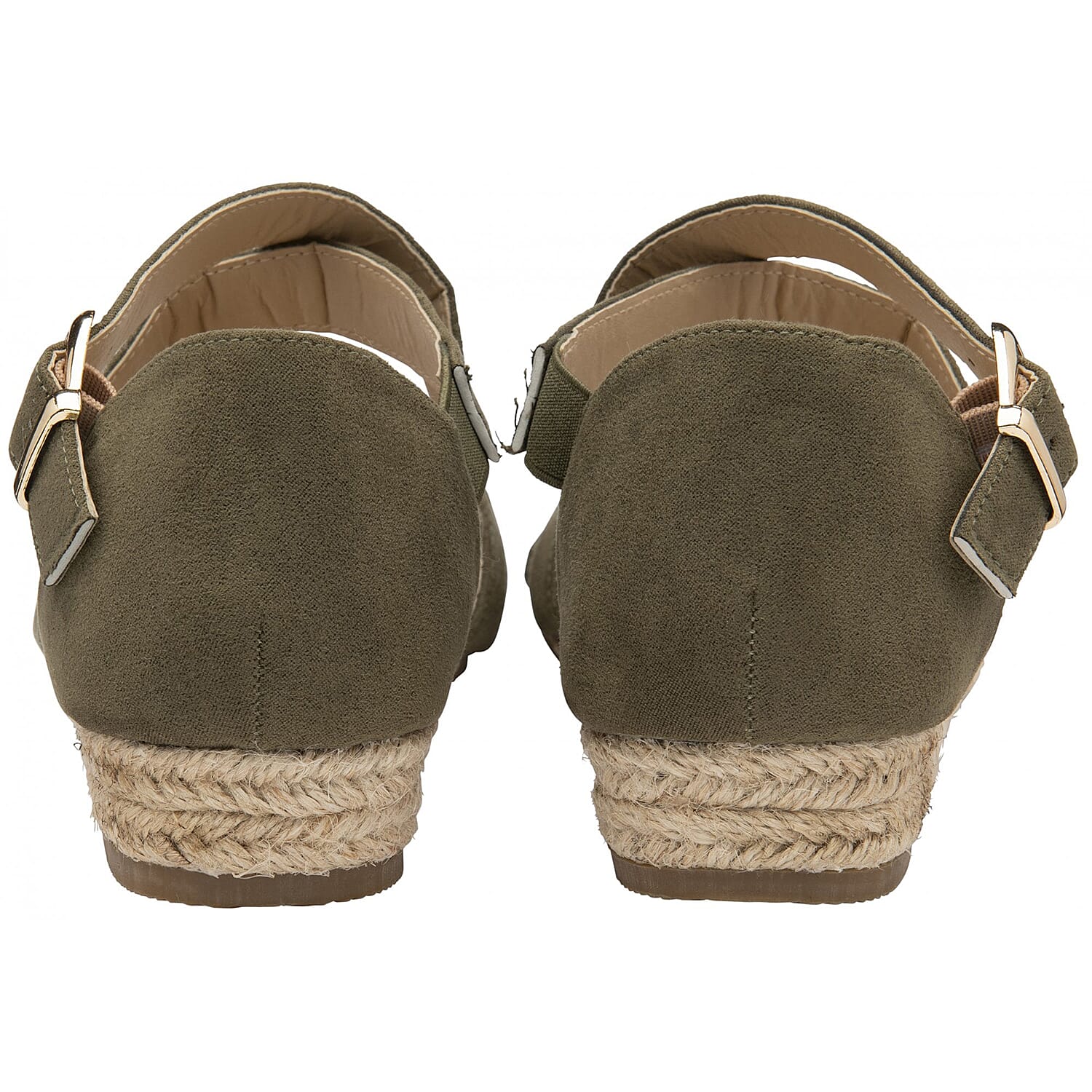 Dunlop Microfibre Portia Wedge Open Toe Sandal (Size 3) - Khaki 7774892 3