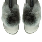 Dunlop Romily Plush Velour Upper Mule Slippers (Size 5) - Grey