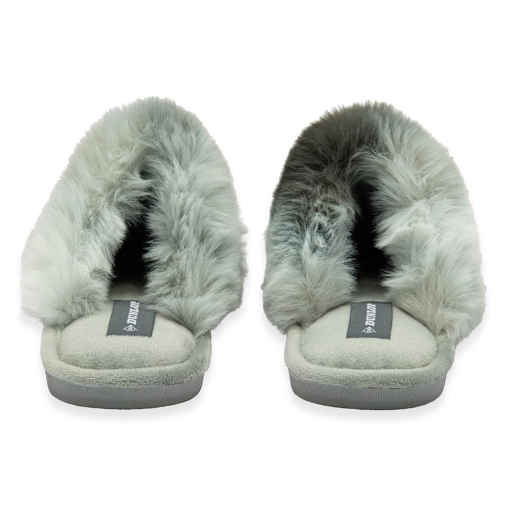 Dunlop Romily Plush Velour Upper Mule Slippers (Size 5) - Grey