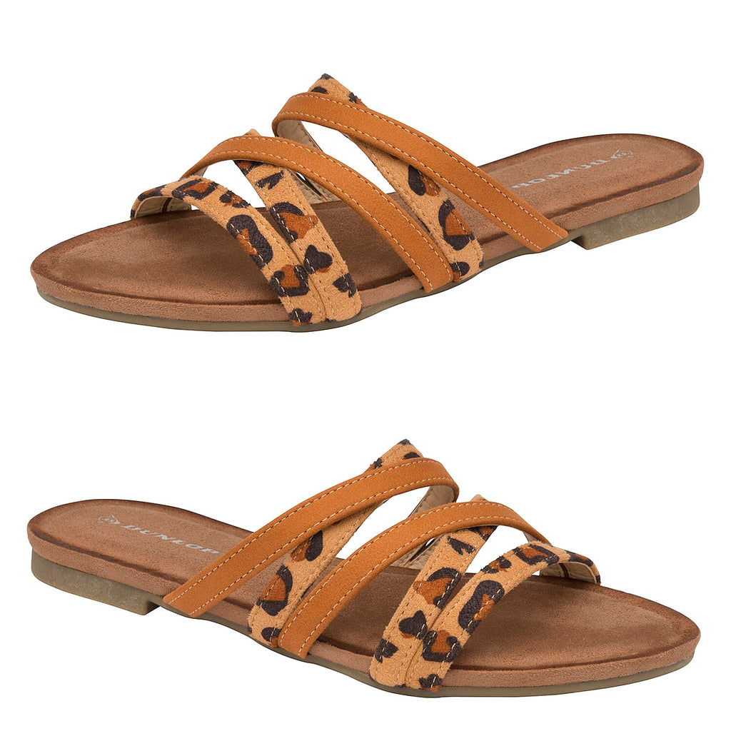 Dunlop Savannah Strappy Sliders Sandals (Size 4) - Tan