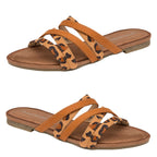 Dunlop Savannah Strappy Sliders Sandals (Size 4) - Tan