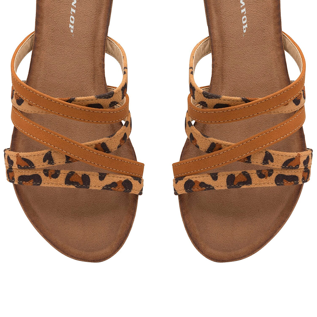 Dunlop Savannah Strappy Sliders Sandals (Size 4) - Tan