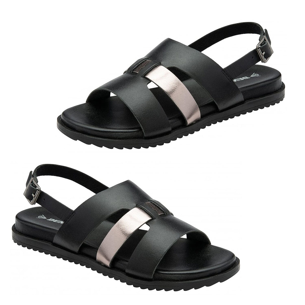 Dunlop Zareen Women'S Slingback Sandals (Size 5) - Black &amp; Pewter 8211898 0