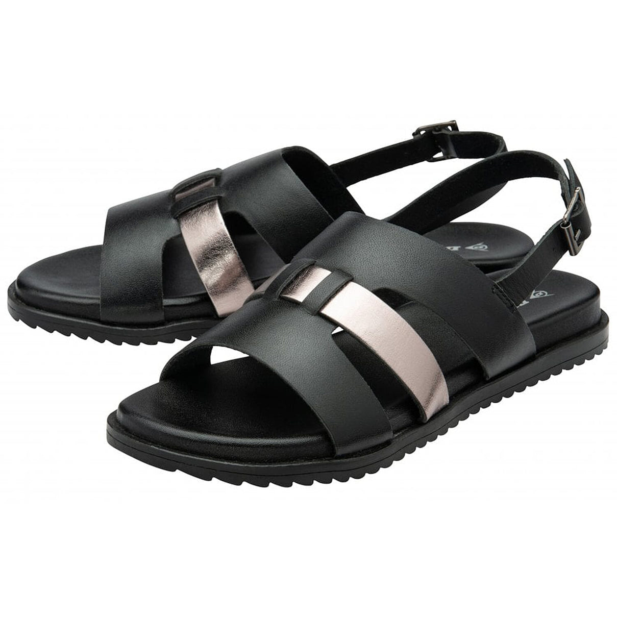 Dunlop Zareen Women'S Slingback Sandals (Size 5) - Black &amp; Pewter 8211898 1
