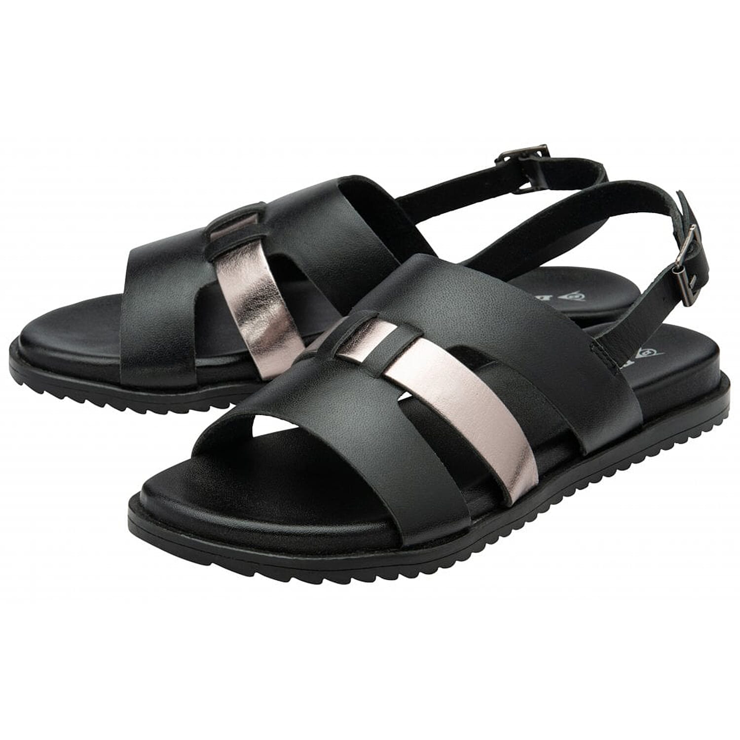 Dunlop Zareen Women'S Slingback Sandals (Size 5) - Black &amp; Pewter 8211898 1