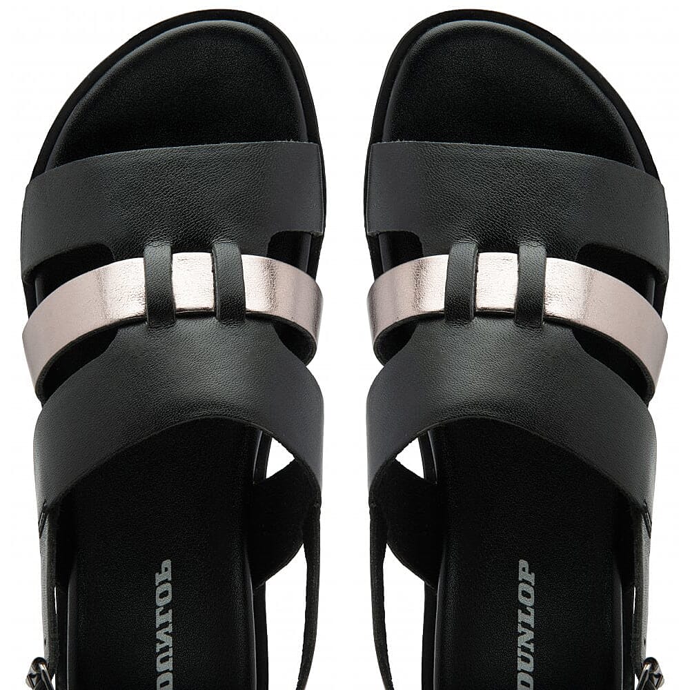 Dunlop Zareen Women'S Slingback Sandals (Size 5) - Black &amp; Pewter 8211898 3