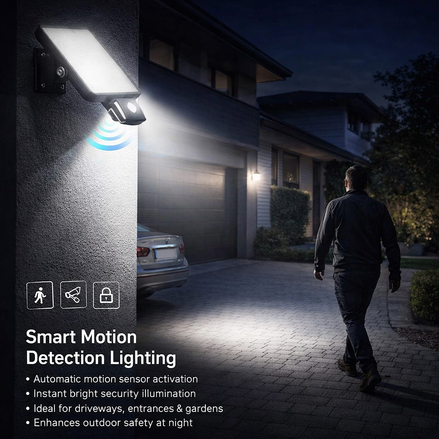 Duracell LED Flood Light with Motion Sensor (20W) - Black 7768117 1